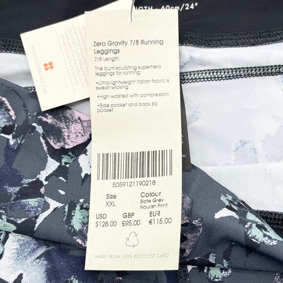 Sweaty Betty Womens XXLarge Zero Gravity 7/8 Running Leggings Activewear Workout - Picture 9 of 12
